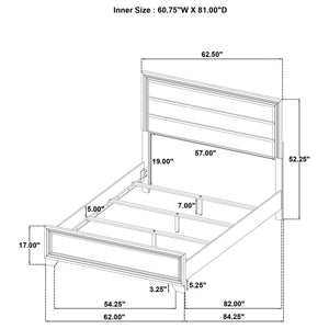 Dawson 52-inch Upholstered Queen Bed Brown Oak