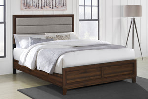 Alistair 50-Inch Upholstered Queen Bed Walnut