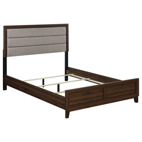 Alistair 50-Inch Upholstered Queen Bed Walnut