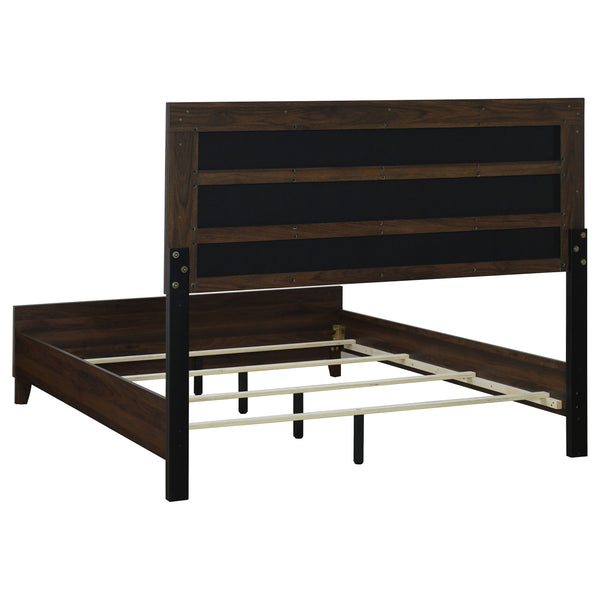 Alistair 50-Inch Upholstered Queen Bed Walnut