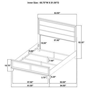 Alistair 50-Inch Upholstered Queen Bed Walnut