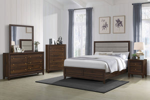 Alistair 50-Inch Upholstered Queen Bed Walnut