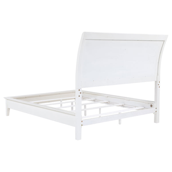 Lucian 56-Inch Upholstered Queen Panel Bed White