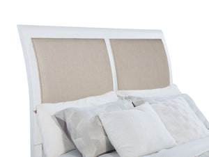 Lucian 56-Inch Upholstered Queen Panel Bed White