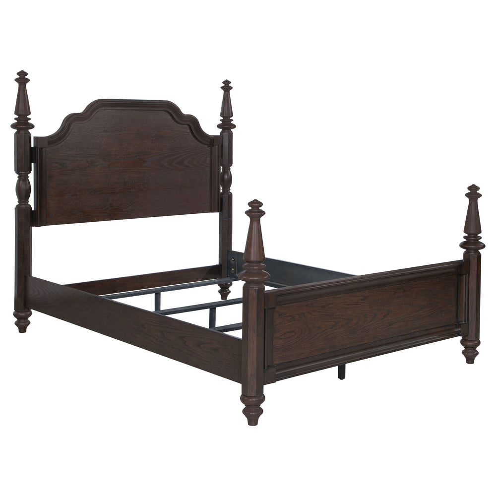 Everest 63-Inch Four Poster Queen Bed Dark Oak