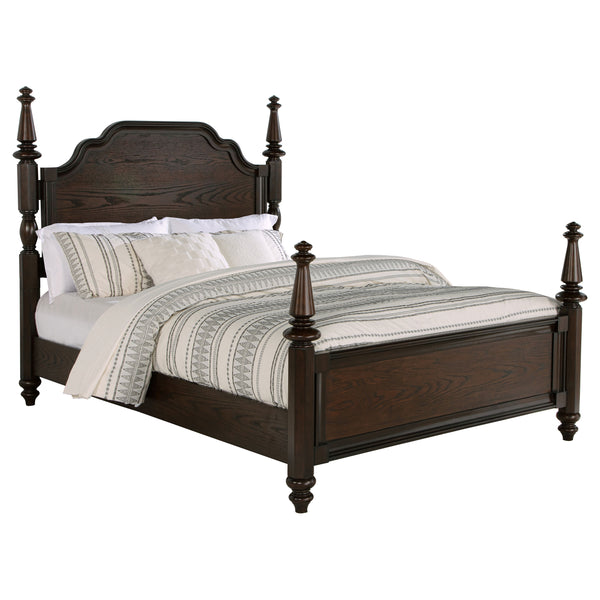 Everest 63-Inch Four Poster Queen Bed Dark Oak