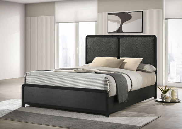 Orion 51-Inch Upholstered Queen Bed Black