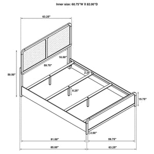 Orion 51-Inch Upholstered Queen Bed Black