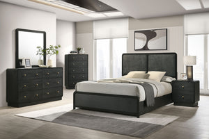 Orion 51-Inch Upholstered Queen Bed Black