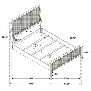 Marlowe Wood Queen Panel Bed Cappuccino