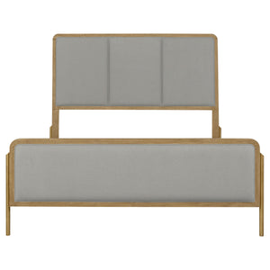 Jasmine Upholstered Queen Panel Bed Sand Wash and Grey