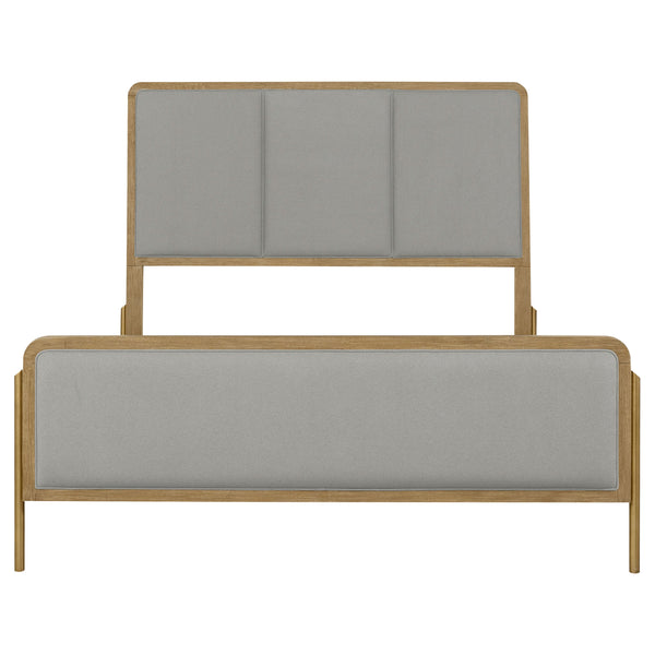 Jasmine Upholstered Queen Panel Bed Sand Wash and Grey