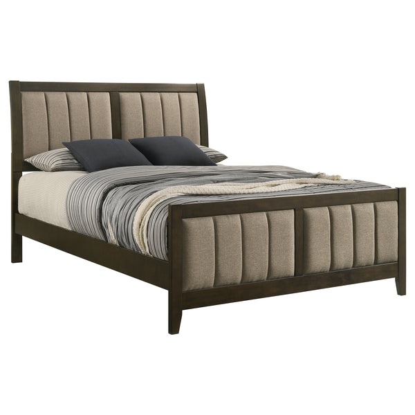 Benedict 51-Inch Upholstered Queen Bed Dark Cocoa