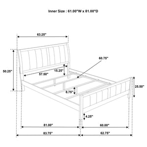 Benedict 51-Inch Upholstered Queen Bed Dark Cocoa