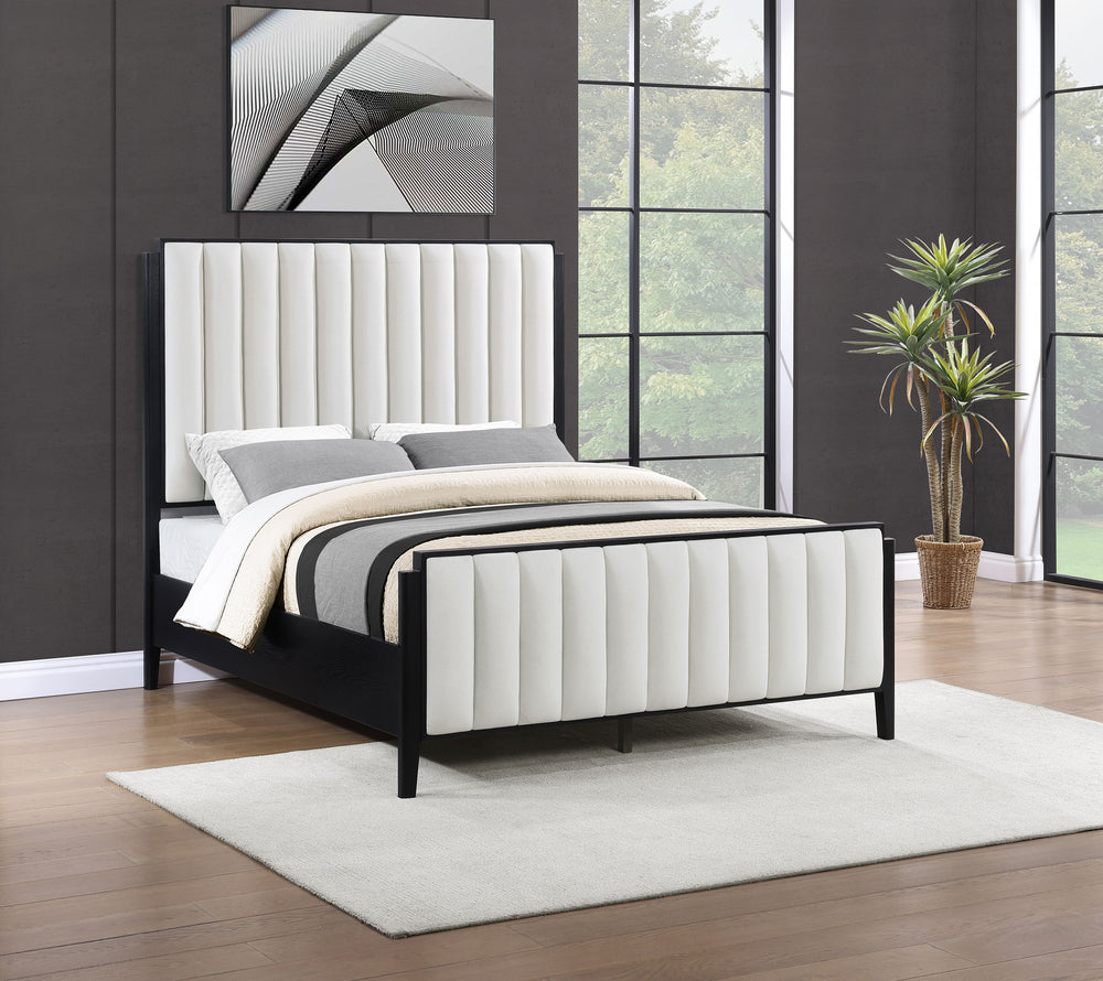 Donovan 60-Inch Upholstered Queen Bed Black