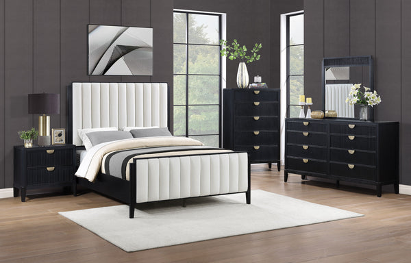 Donovan 60-Inch Upholstered Queen Bed Black