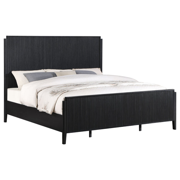 Maya Wood Queen Panel Bed Black