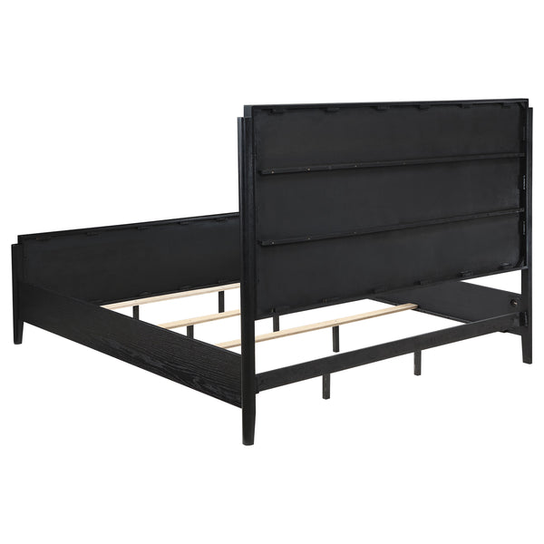 Maya Wood Queen Panel Bed Black