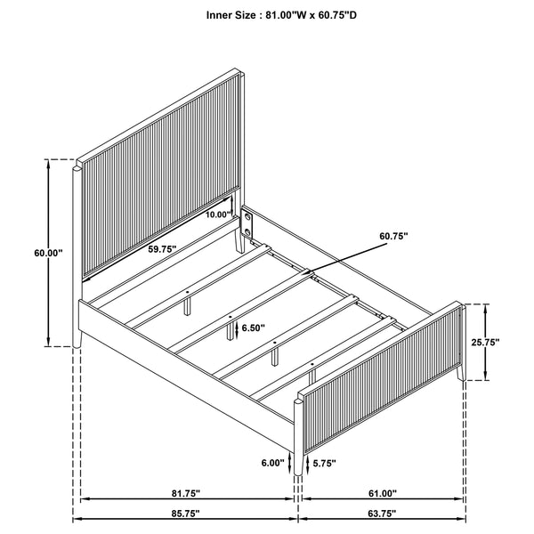 Maya Wood Queen Panel Bed Black