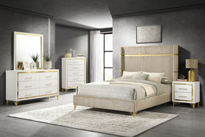 Tobias 5-Piece Queen Bedroom Set Beige and White