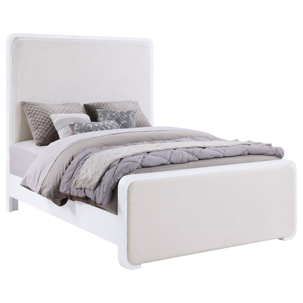 Julian Upholstered Queen Panel Bed Pearl White