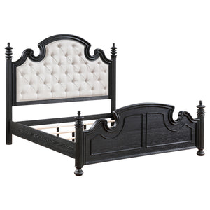 Zara Wood Queen Poster Bed Black