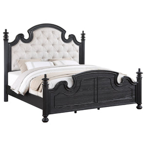 Zara Wood Queen Poster Bed Black