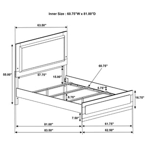 Brixton Wood Queen LED Panel Bed White