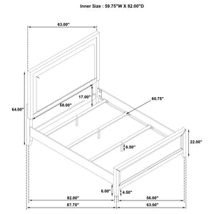 Emory Queen Upholstered Panel Bed Distressed White