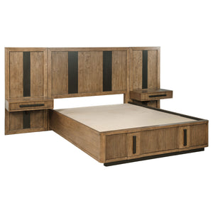 Calloway Queen Wall Panel Storage Bed Ash Brown