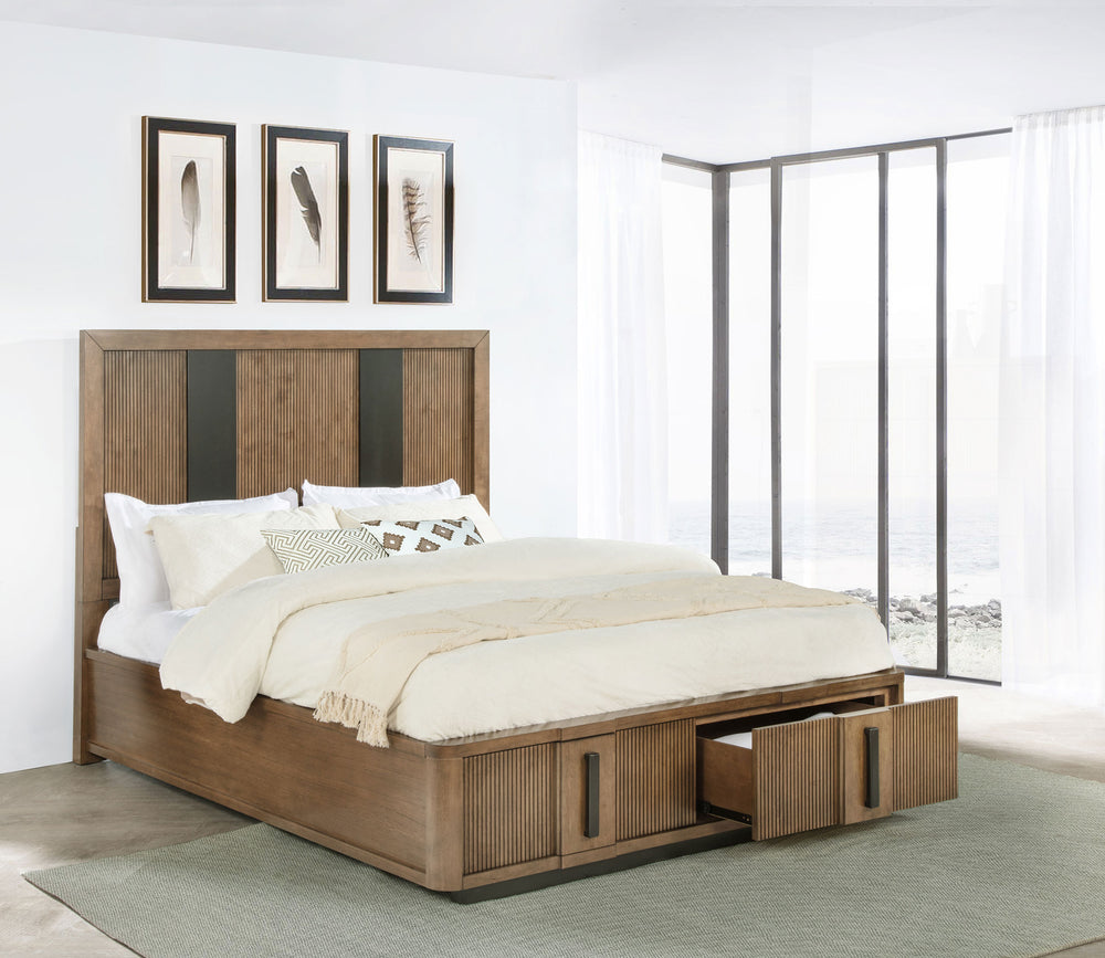 Langston 2-Drawer Queen Storage Bed Ash Brown