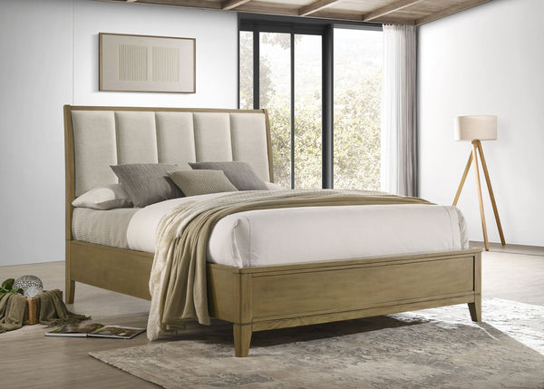 Bristol Upholstered Queen Panel Bed Natural Pine