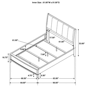 Bristol Upholstered Queen Panel Bed Natural Pine