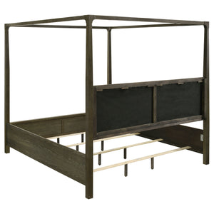 Winslow Queen Canopy Bed Dark Cocoa