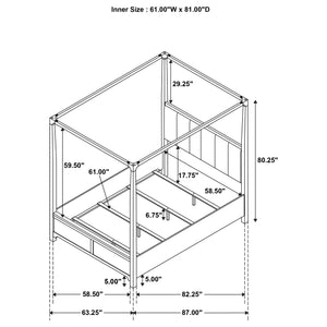 Winslow Queen Canopy Bed Dark Cocoa