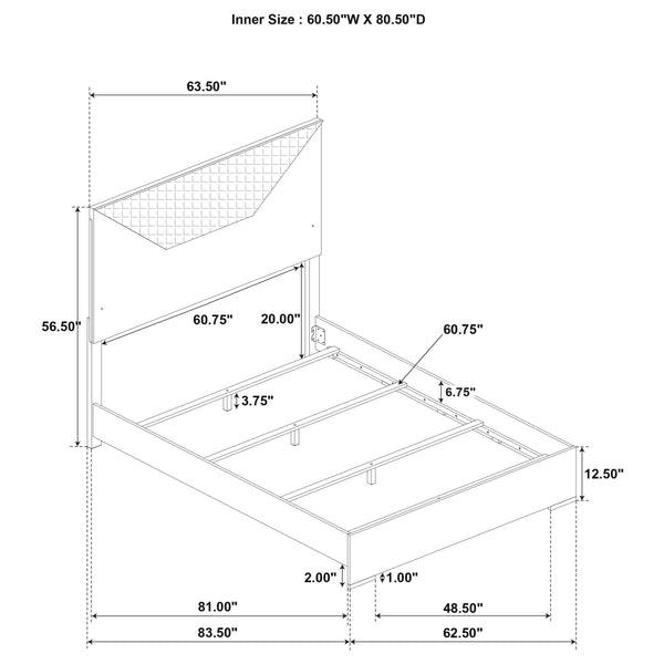 Renzo 5-Piece Queen Bedroom Set White High Gloss