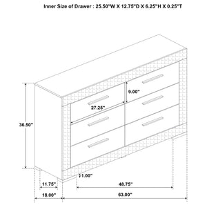 Renzo 5-Piece Queen Bedroom Set White High Gloss