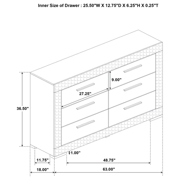 Renzo 5-Piece Queen Bedroom Set White High Gloss