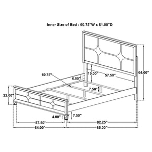 Lucius Queen Panel Bed LED Headboard Pearl White