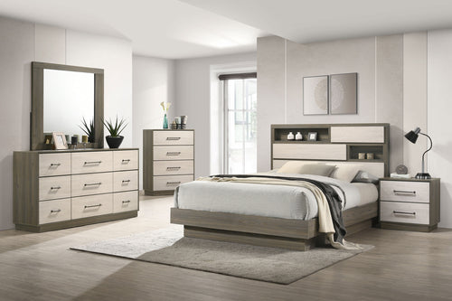 Aziel 5-Piece Queen Bedroom Set Grey Oak