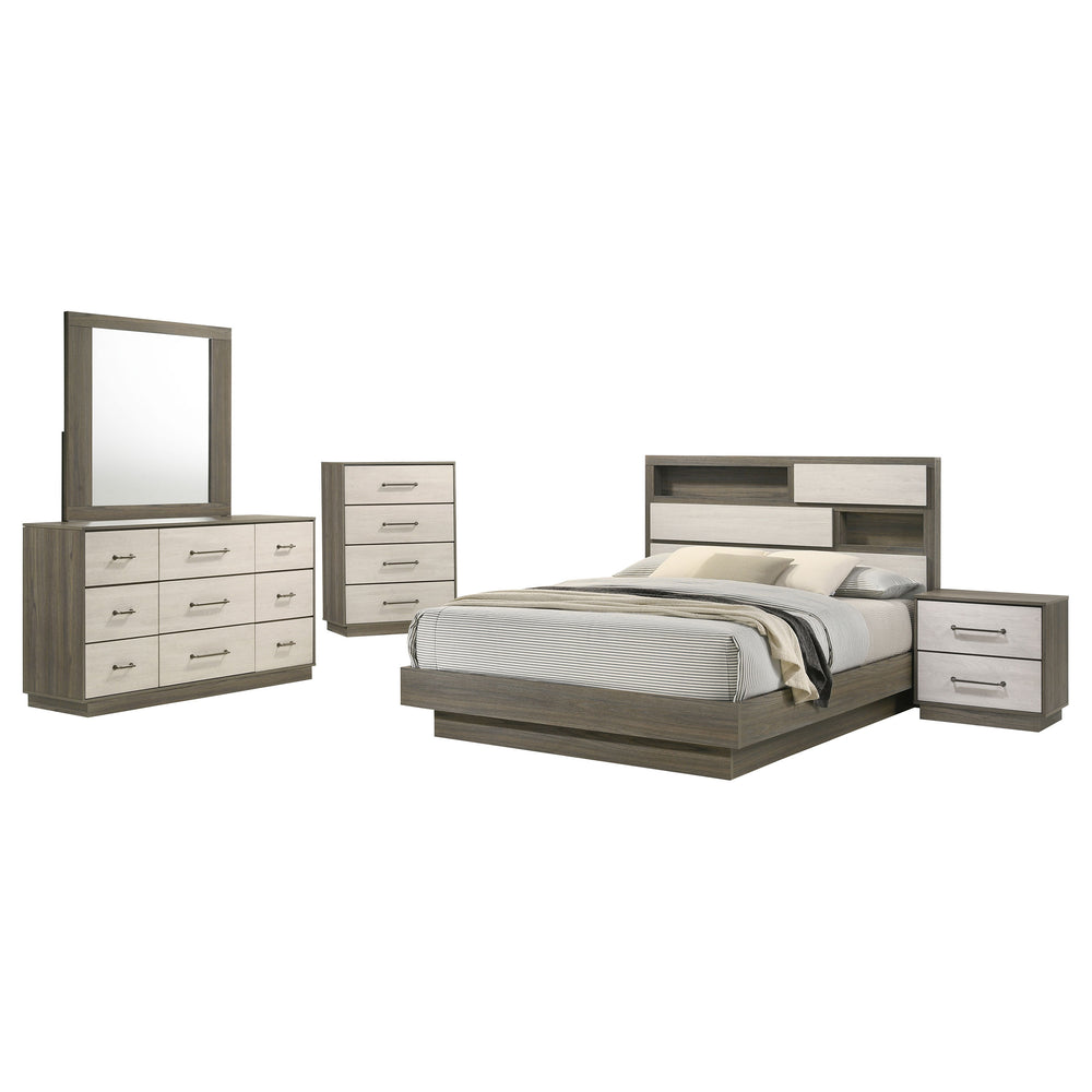 Aziel 5-Piece Queen Bedroom Set Grey Oak