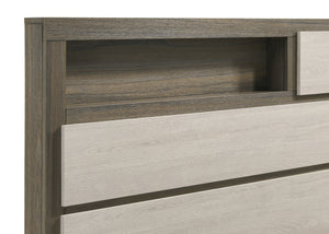 Ronan Queen Bed Bookcase Headboard Grey Oak