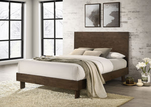 Desmond 48-Inch Queen Platform Panel Bed Warm Brown