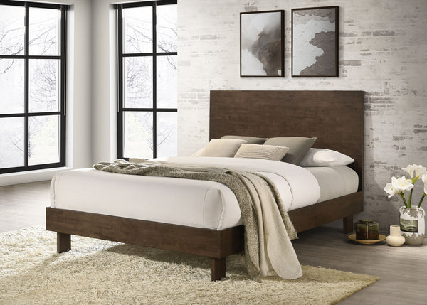 Desmond 48-Inch Queen Platform Panel Bed Warm Brown