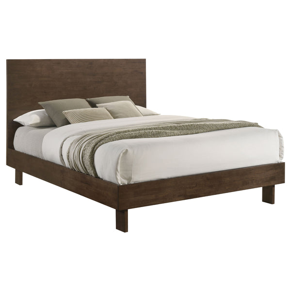 Desmond 48-Inch Queen Platform Panel Bed Warm Brown