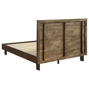 Desmond 48-Inch Queen Platform Panel Bed Warm Brown