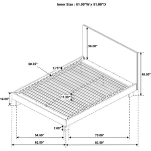 Desmond 48-Inch Queen Platform Panel Bed Warm Brown