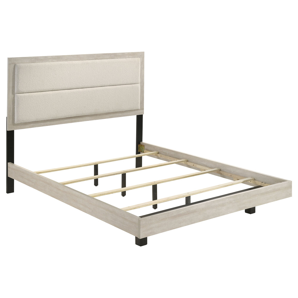 Magnus 54-Inch Wood Queen Panel Bed Rustic Cream