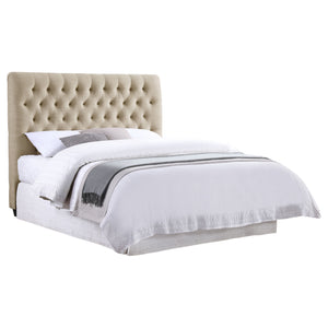 Isabelle Upholstered Queen Panel Headboard Oatmeal