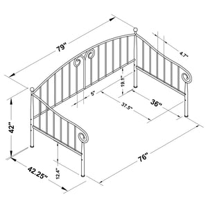 Madison Metal Twin Daybed Black